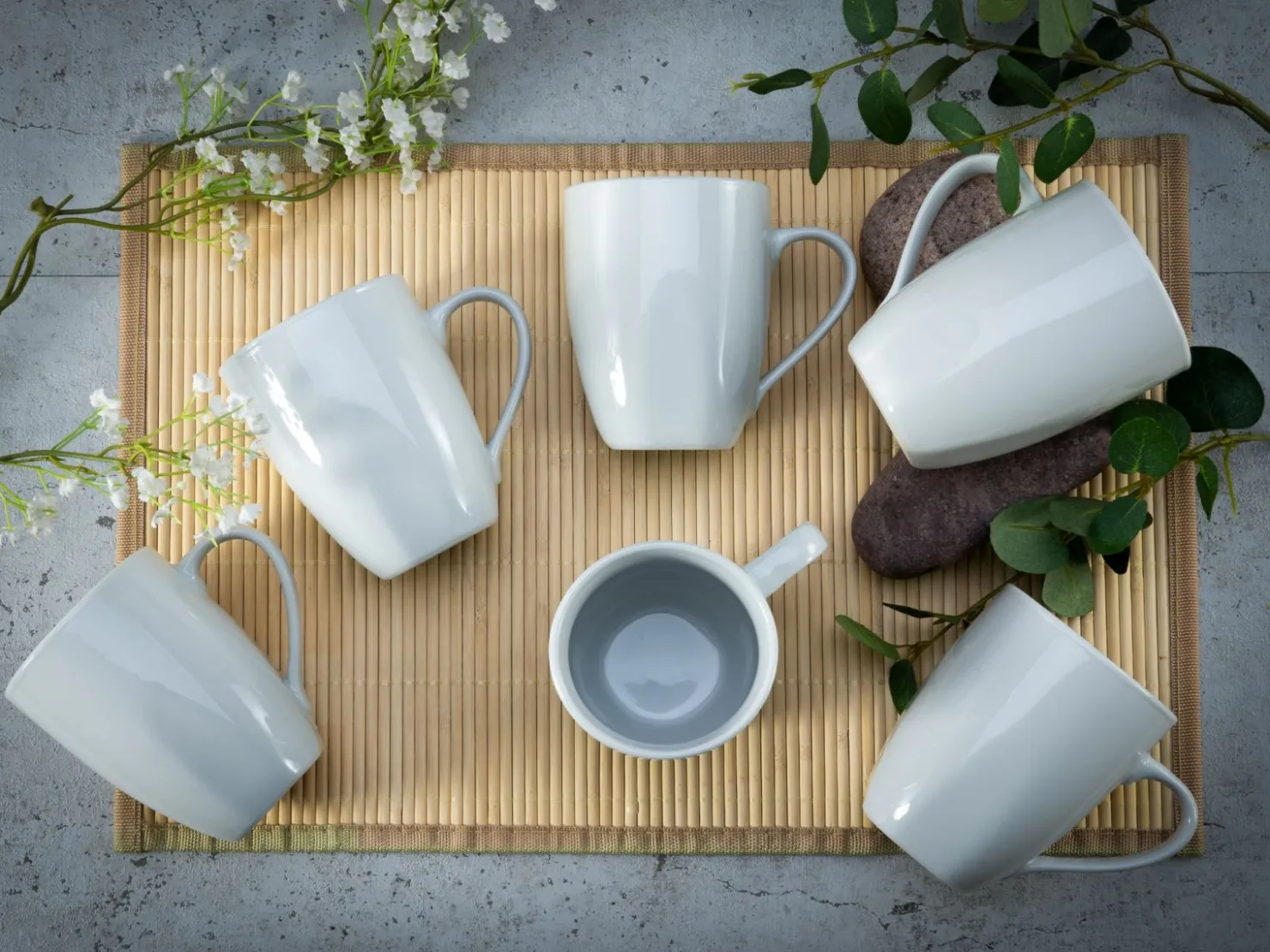 Creatable Becher & Tassen|Geschirrset|Square - Kaffeebecher 6-tlg - Weiss