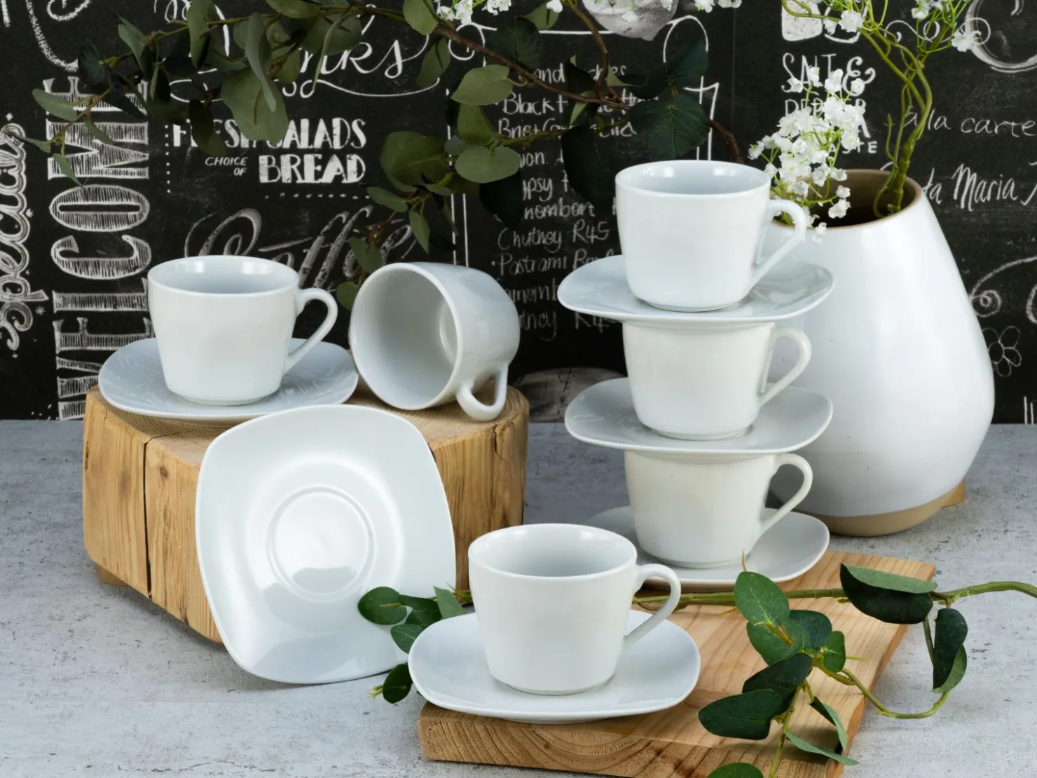 Creatable Becher & Tassen|Square - Kaffeetasssen 12-tlg - Weiss