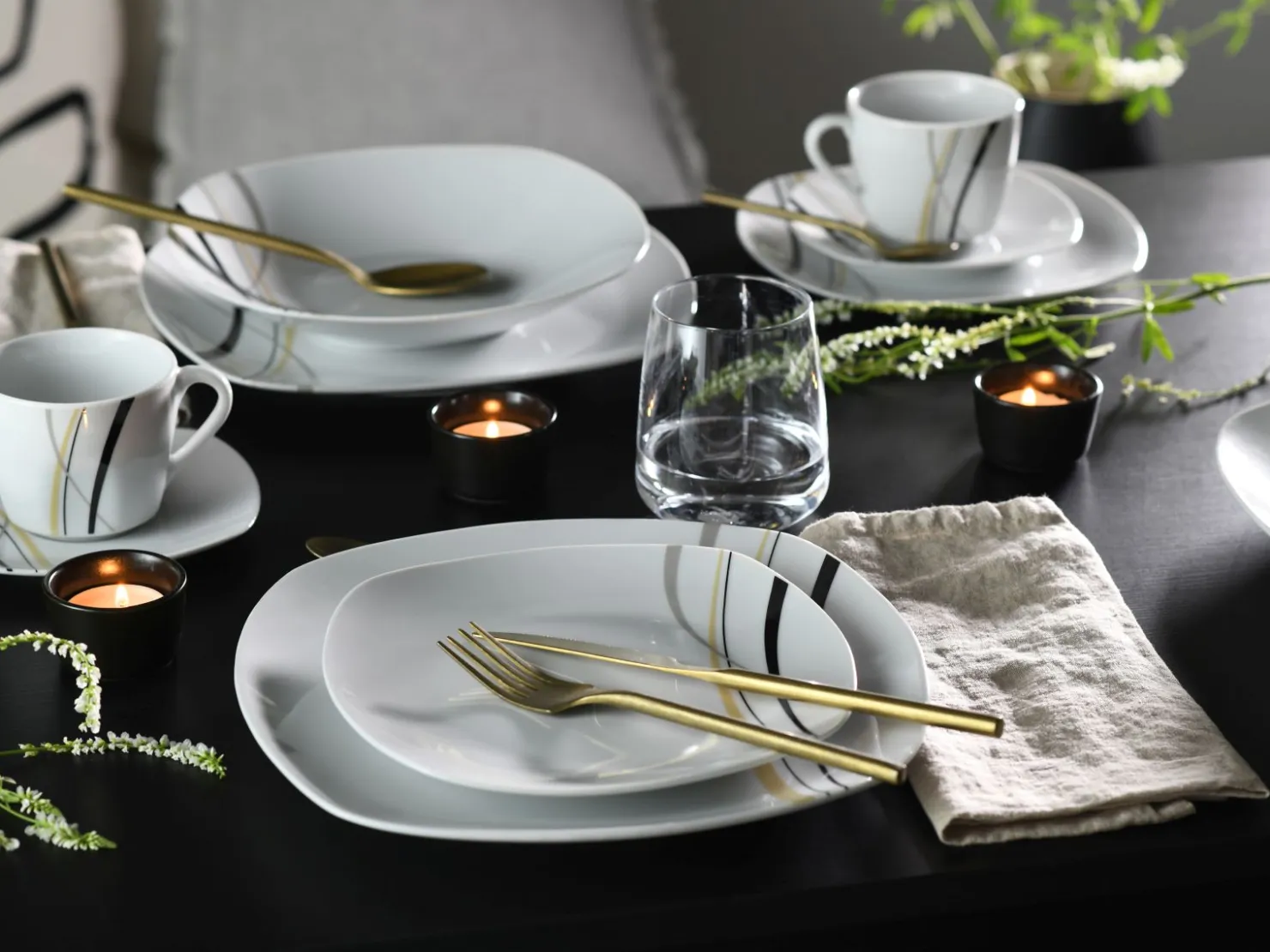 Creatable Geschirrset|Square - Kombiservice 30-tlg - Weiss