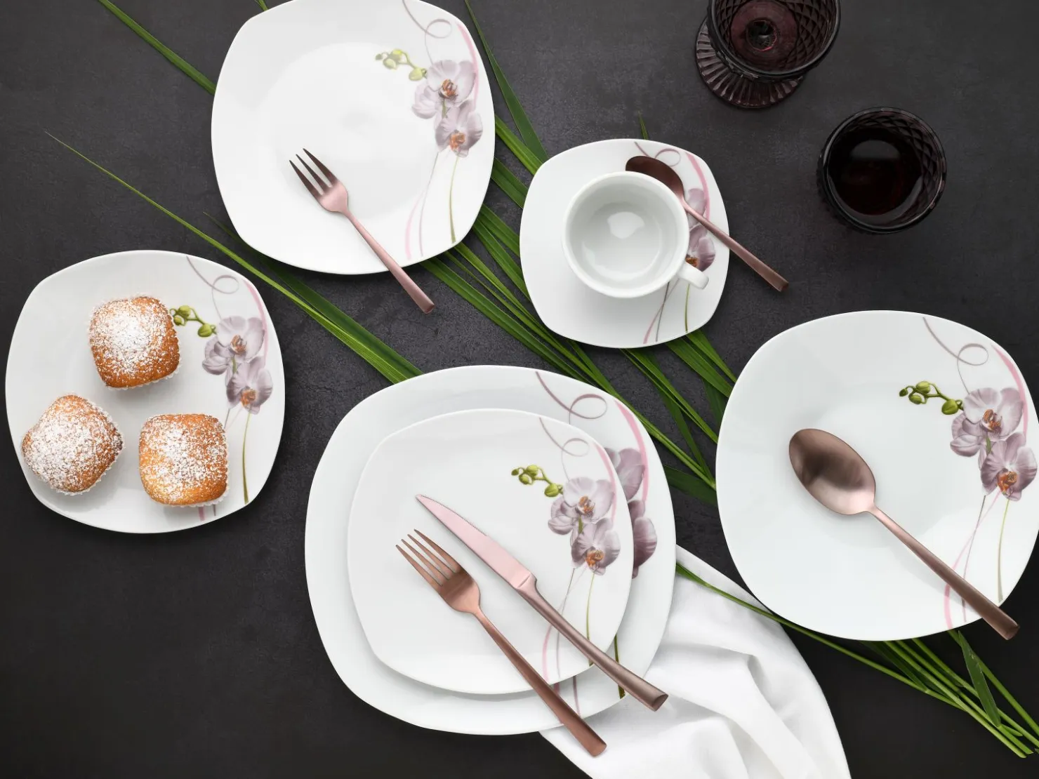 Creatable Geschirrset|Square - Kombiservice 30-tlg - Weiss