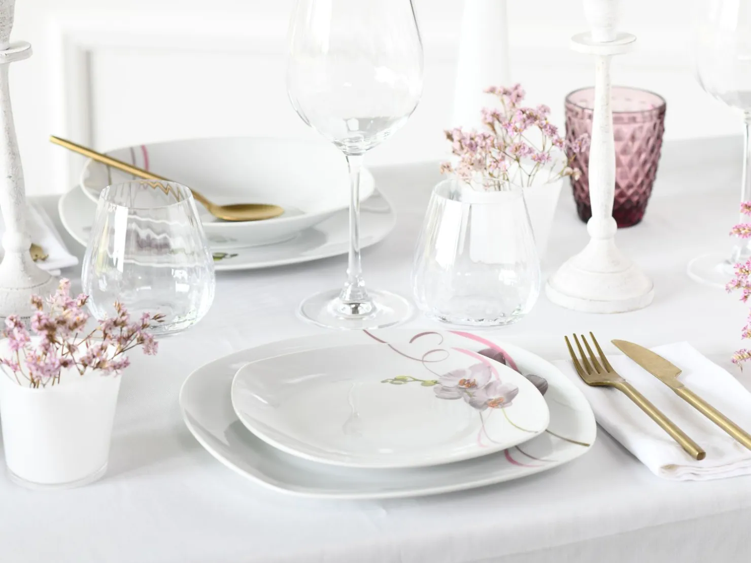 Creatable Geschirrset|Square - Kombiservice 62-tlg - Weiss