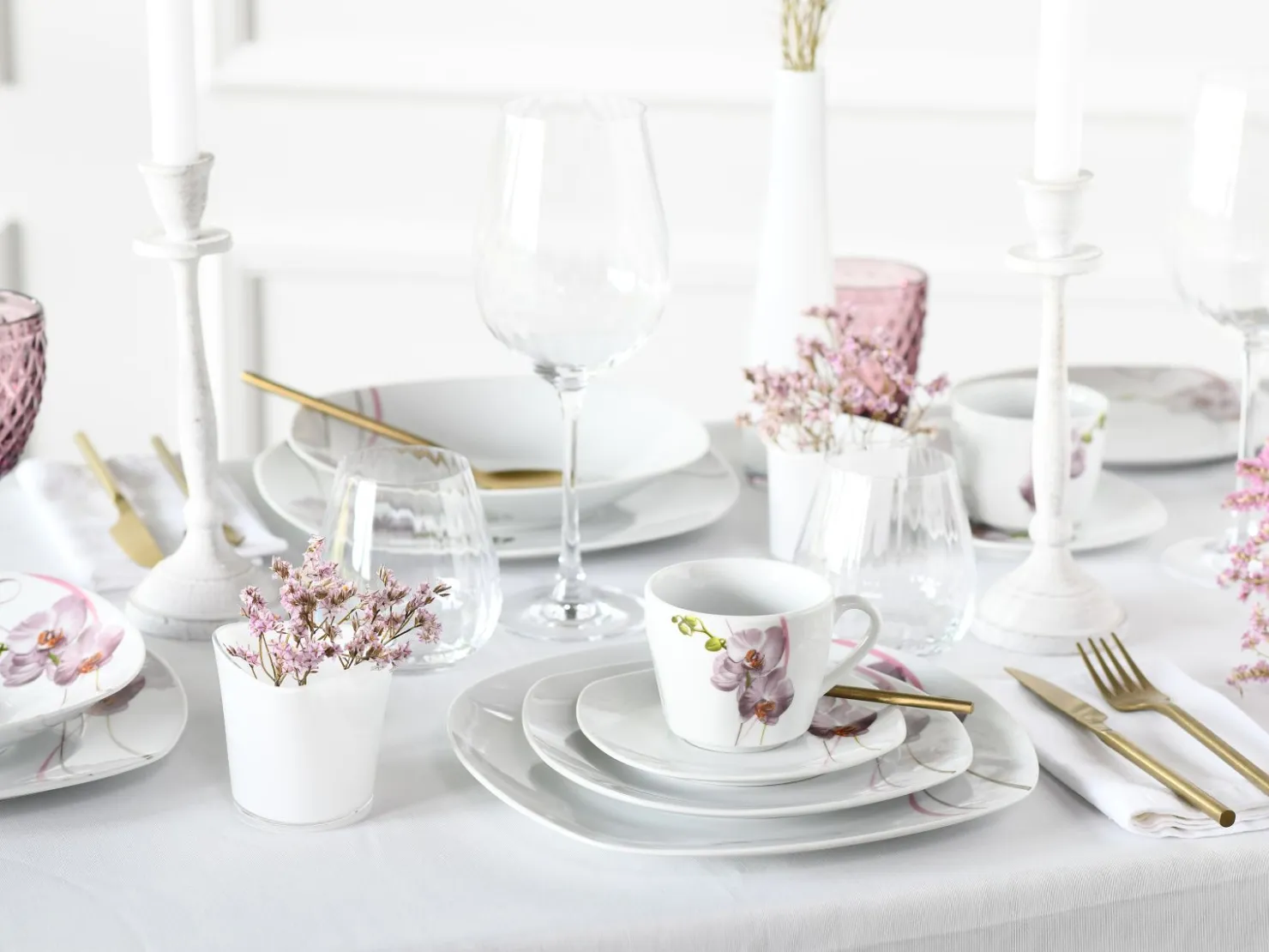 Creatable Geschirrset|Square - Kombiservice 62-tlg - Weiss