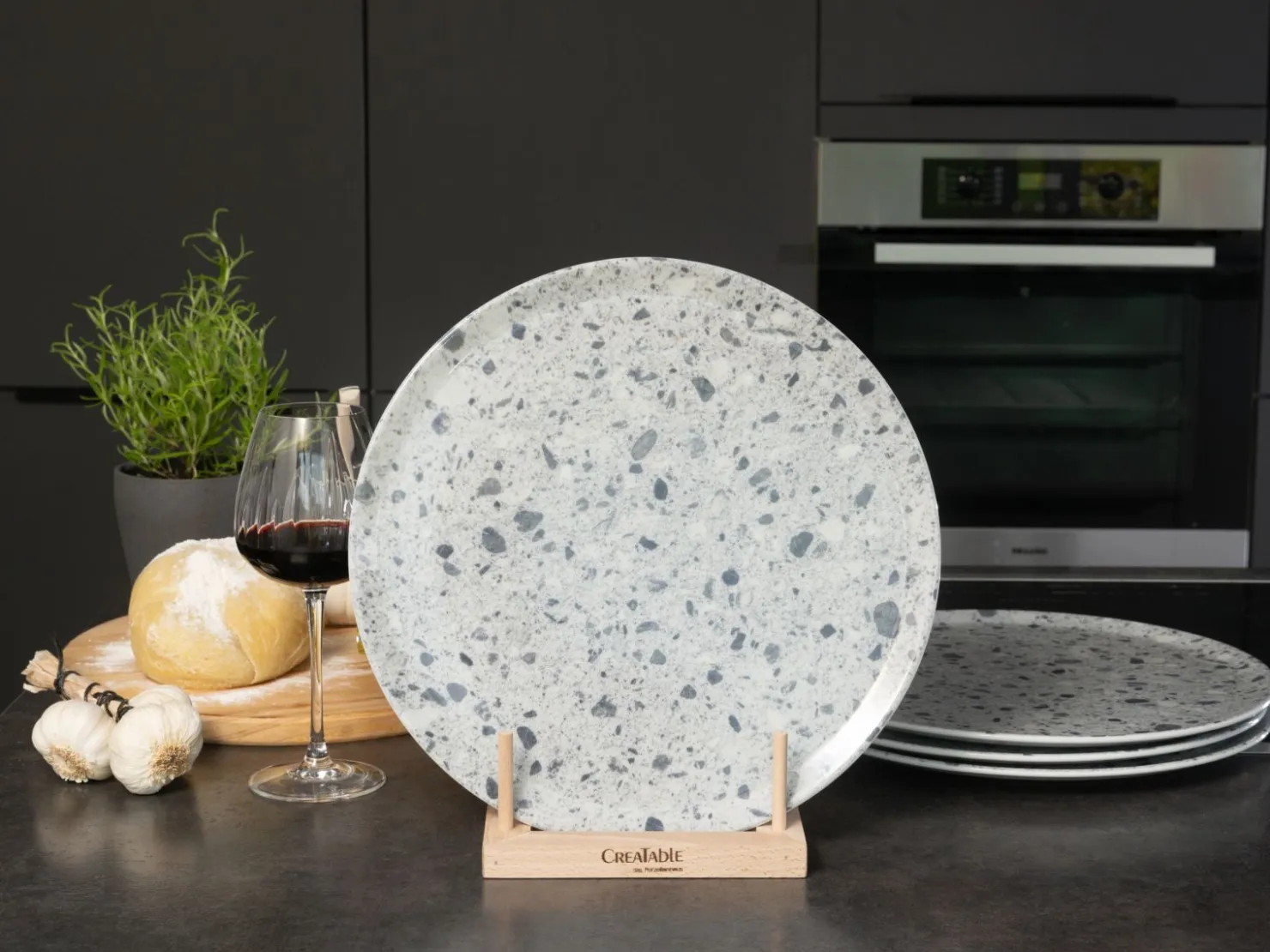 Creatable Geschirrset|Teller|Stone Collection - Pizzateller 4-tlg - Bunt