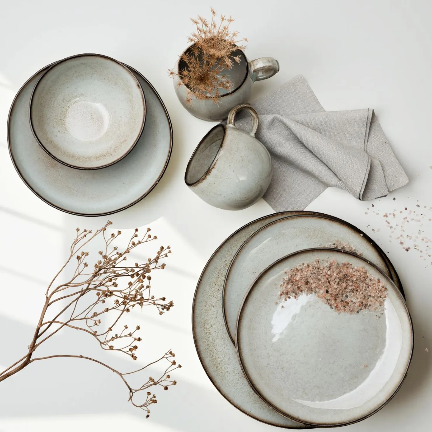 Creatable Geschirrset|Stone - Kombiservice 8-tlg - Grey