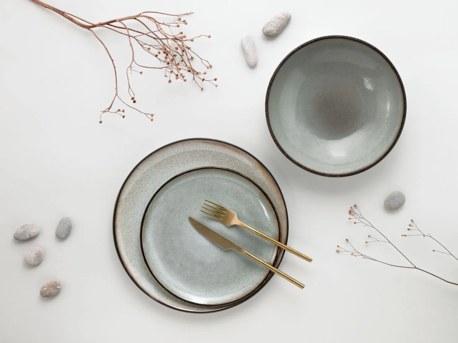 Creatable Geschirrset|Stone - Tellerset 12-tlg - Grey