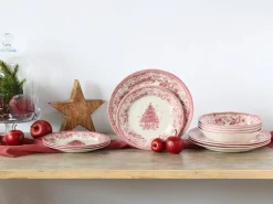 Creatable Geschirrset|Tannenbaum - Tellerset 12-tlg - Rot