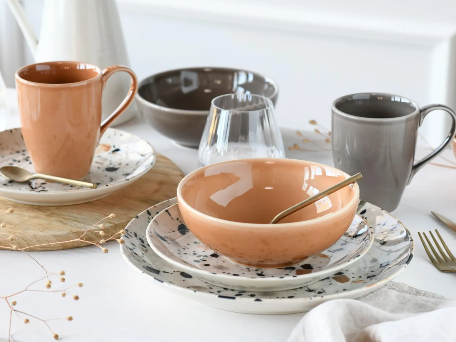 Creatable Geschirrset|Terrazzo - Kombiservice 16-tlg - Mix