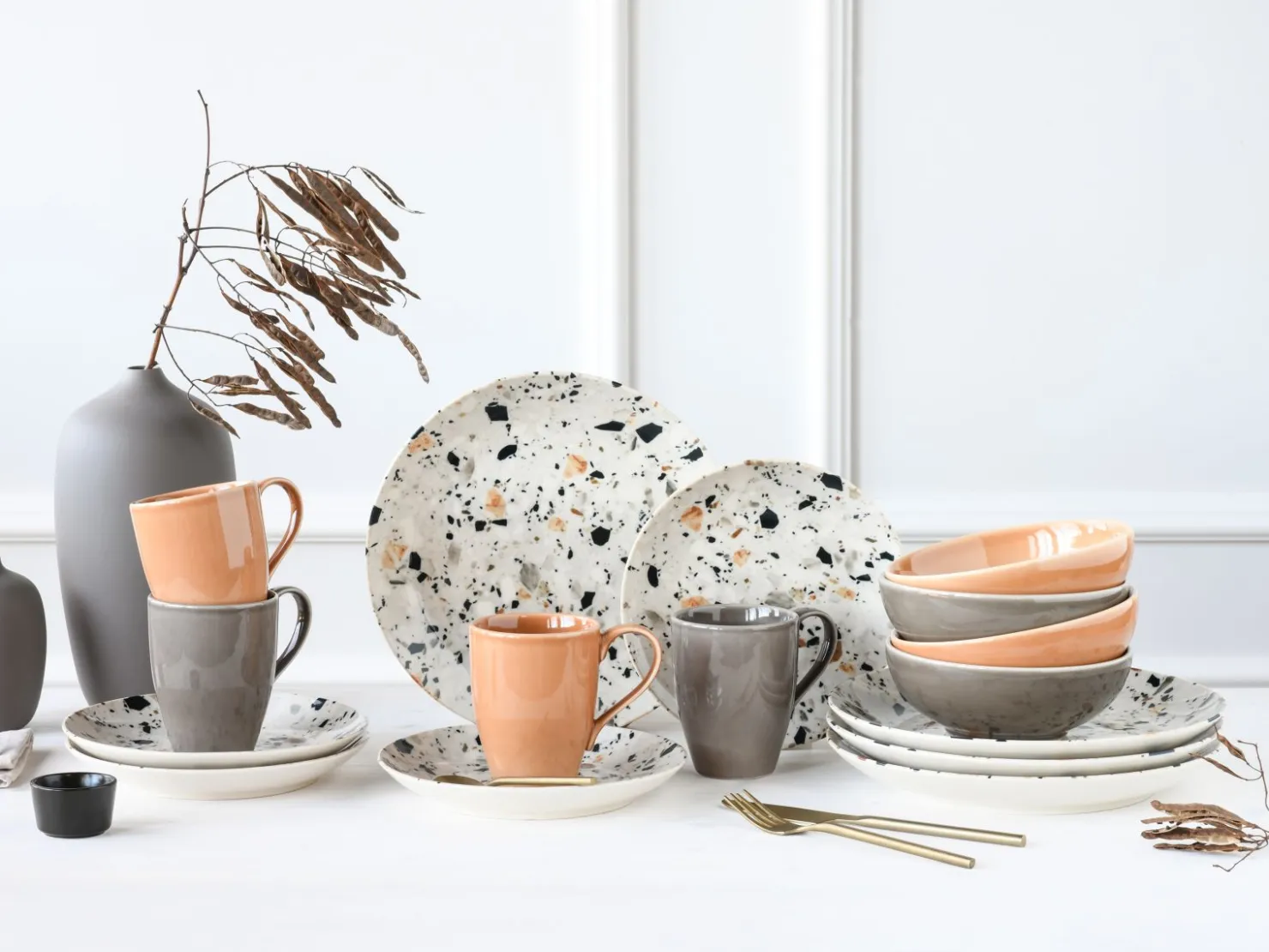 Creatable Geschirrset|Terrazzo - Kombiservice 16-tlg - Mix