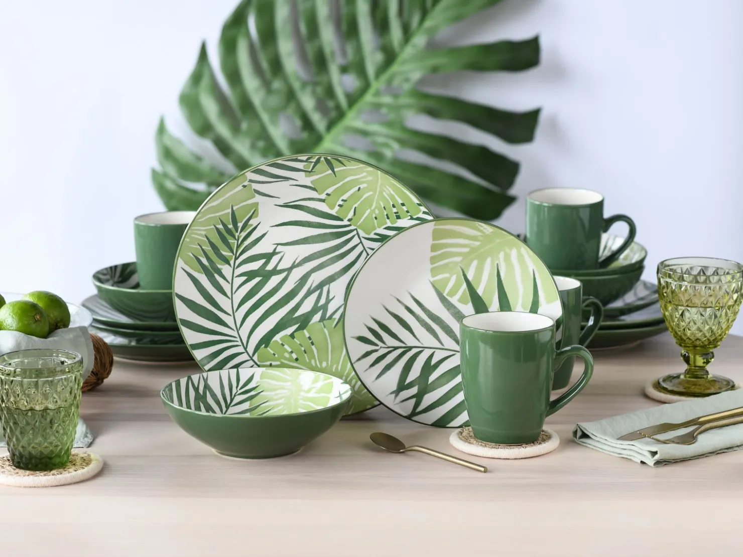 Creatable Geschirrset|Tropicana - Kombiservice 16-tlg - Grün