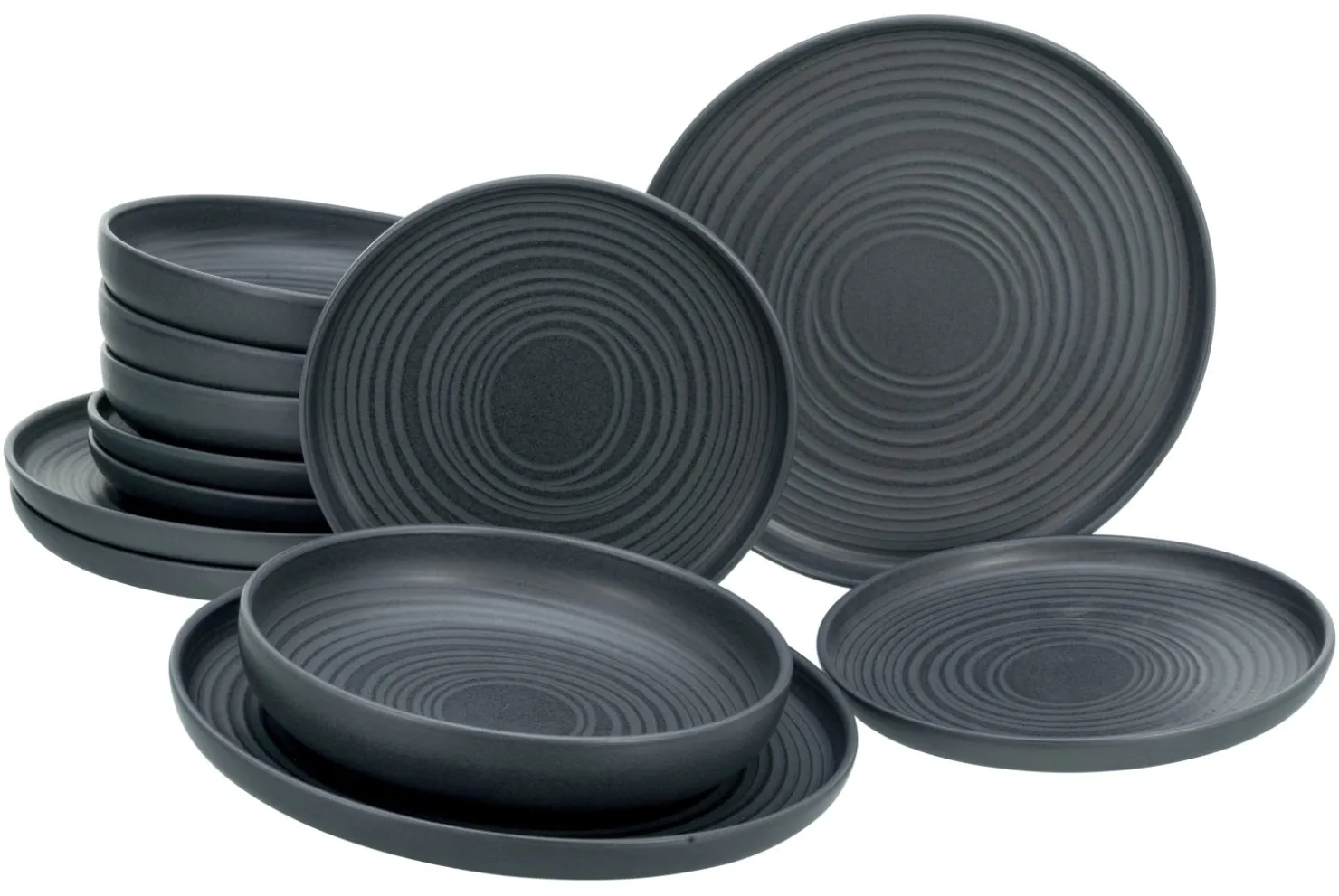 Creatable Geschirrset|Teller|Uno - Tellerset 12-tlg - Black