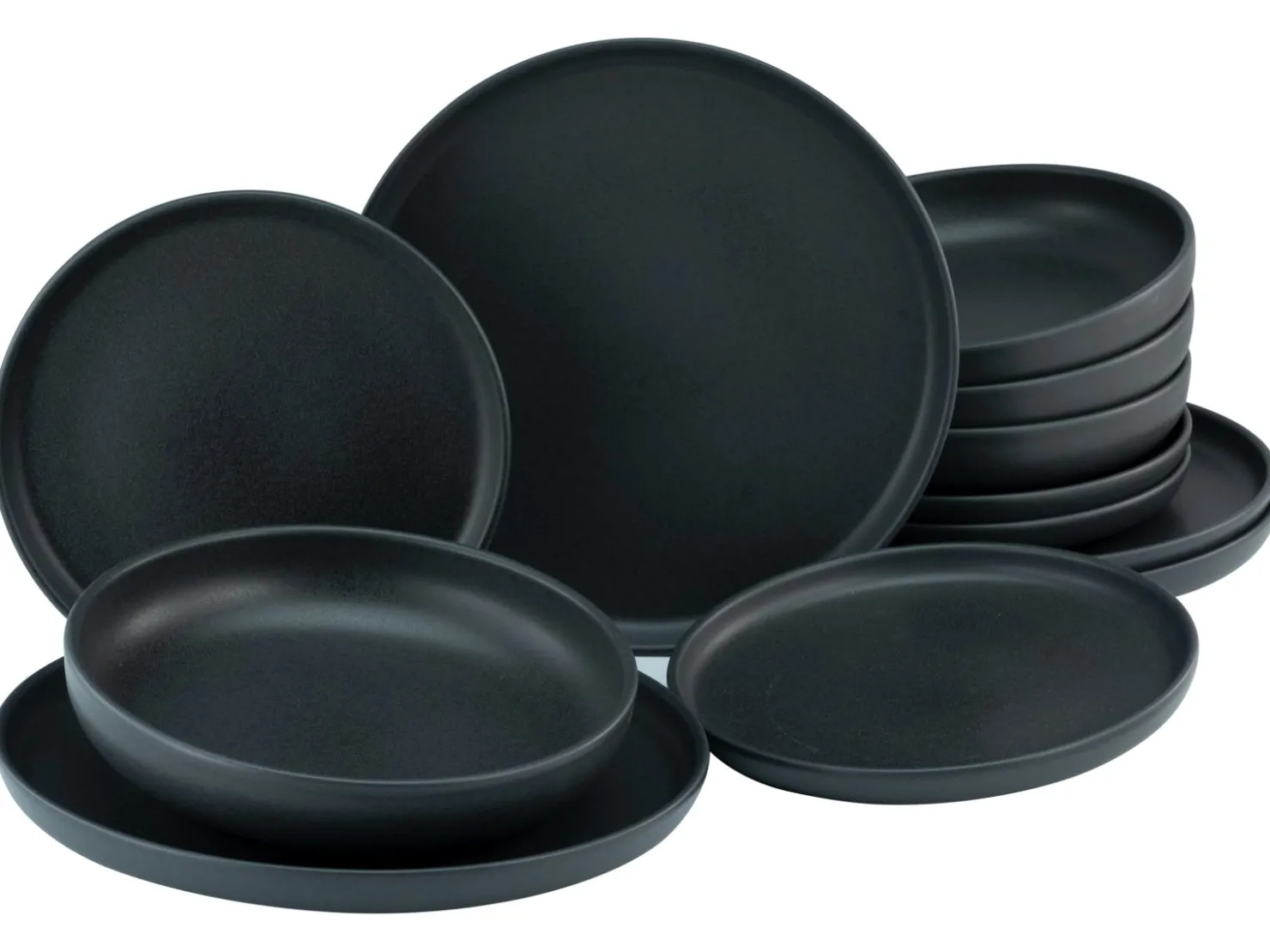 Creatable Geschirrset|Teller|Uno - Tellerset 12-tlg - Black