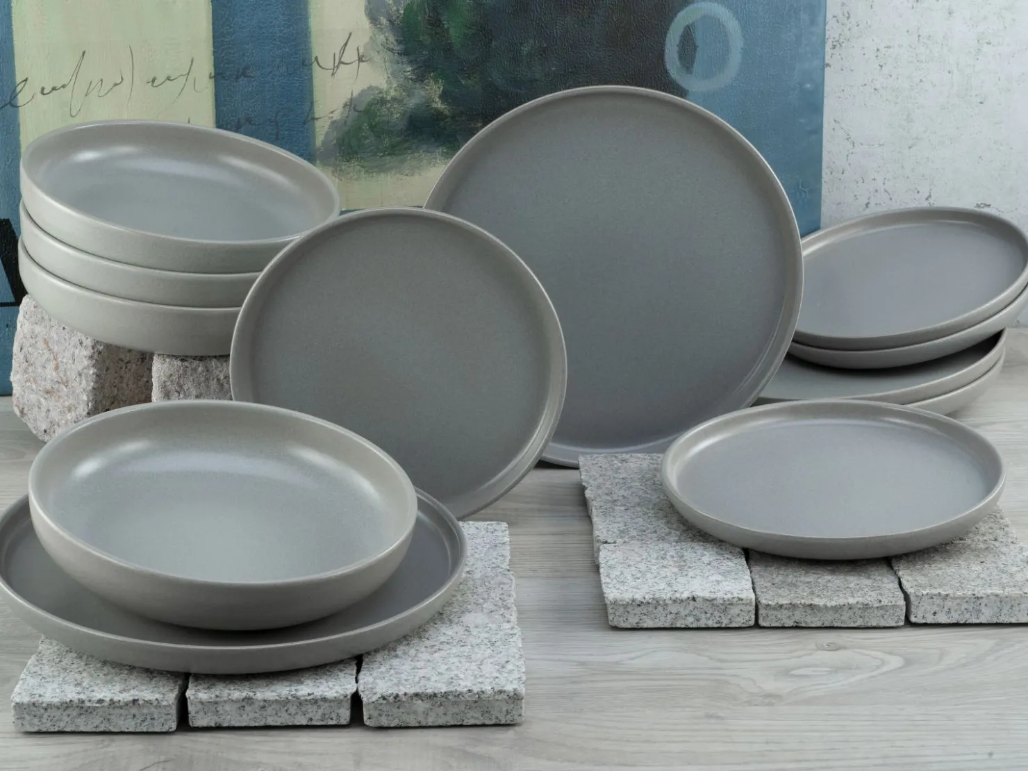 Creatable Geschirrset|Teller|Uno - Tellerset 12-tlg - Black