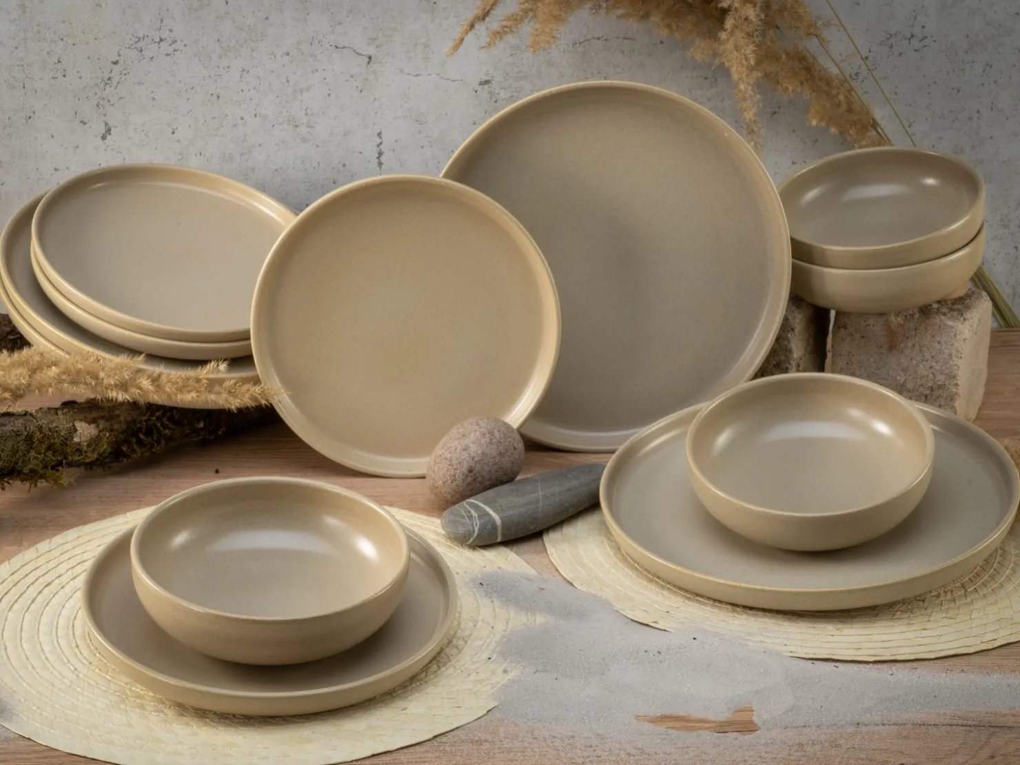 Creatable Geschirrset|Teller|Uno - Tellerset 12-tlg - Offwhite