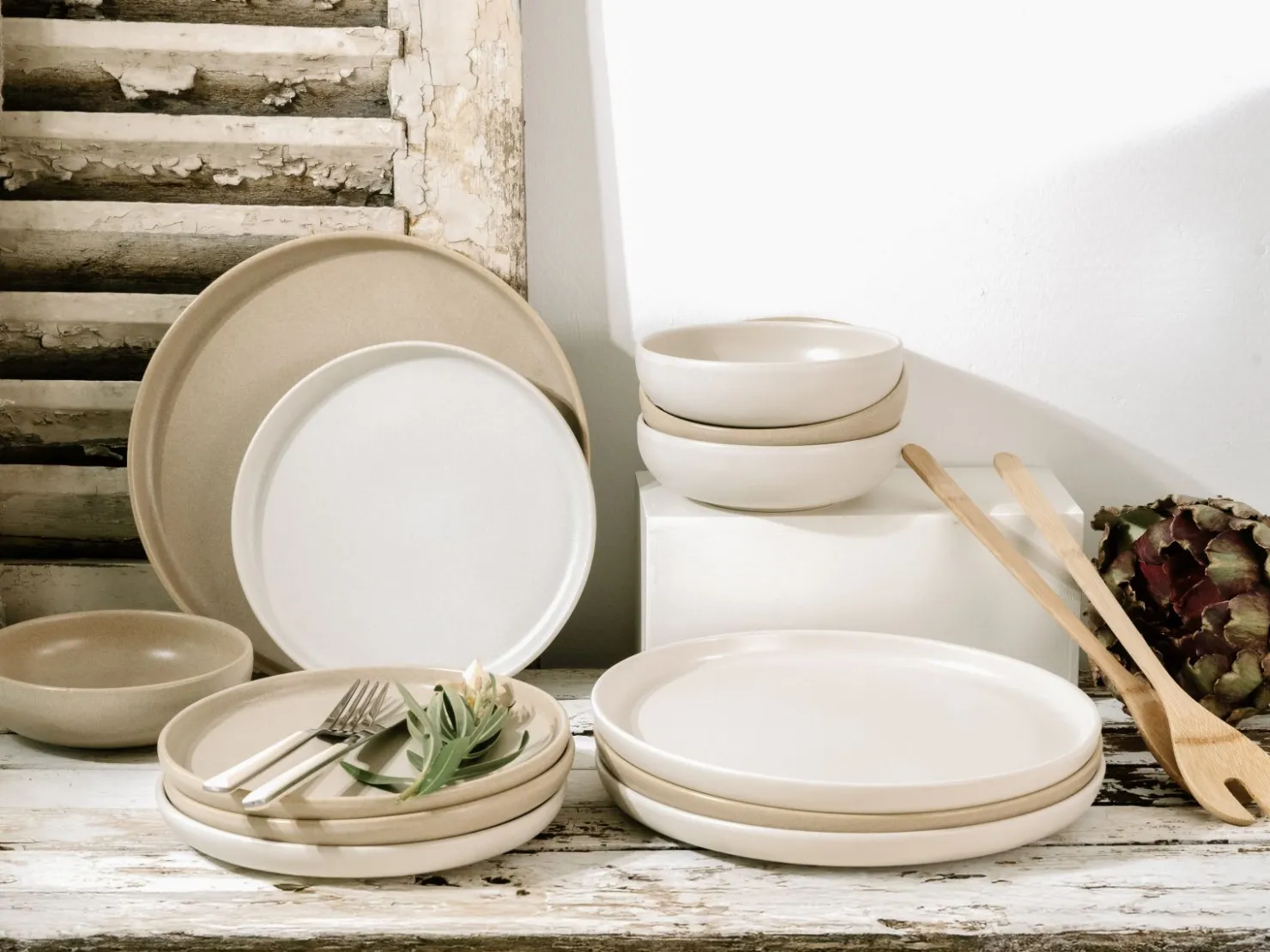 Creatable Geschirrset|Teller|Uno - Tellerset 12-tlg - Offwhite