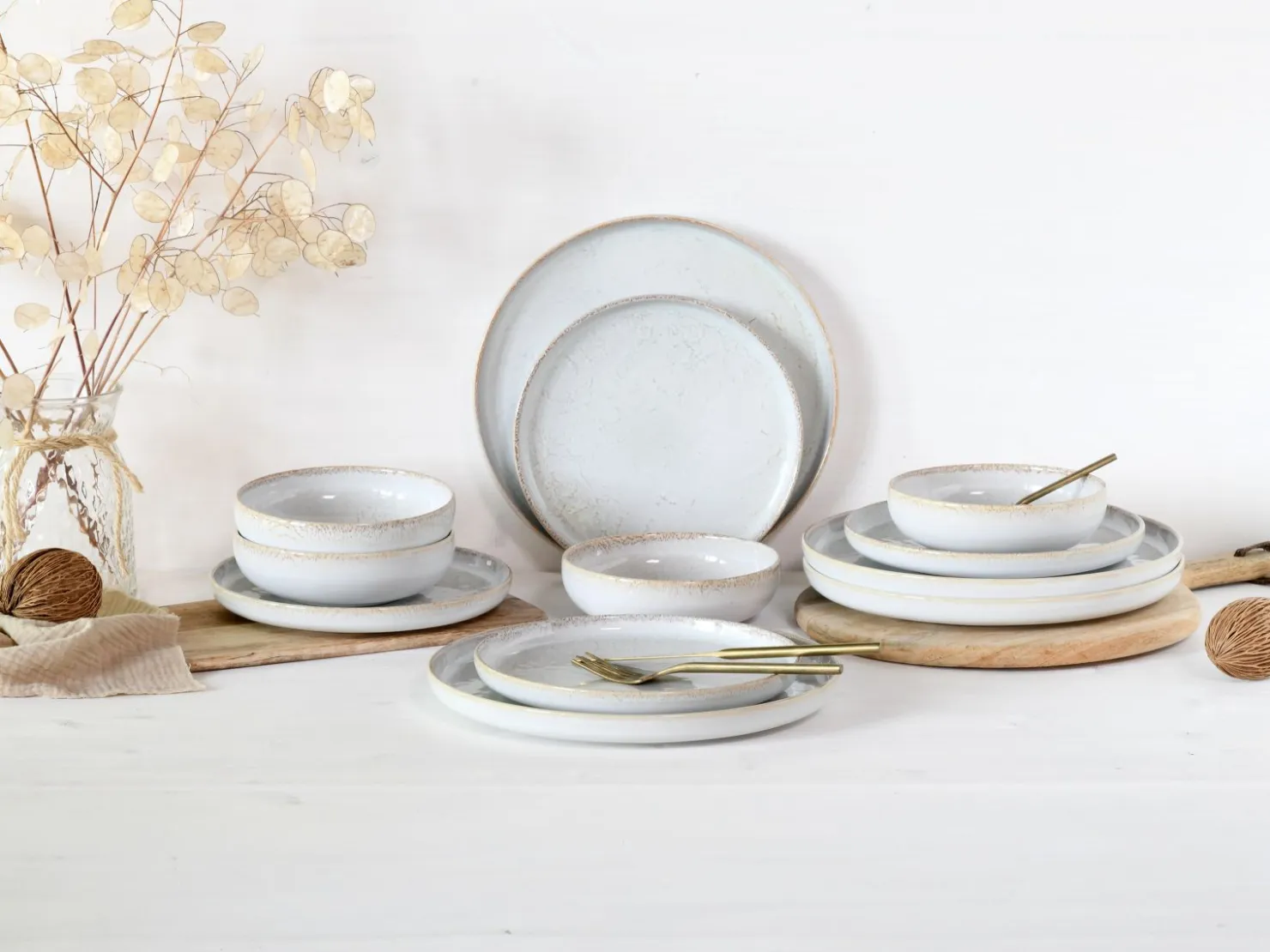 Creatable Geschirrset|Teller|Uno - Tellerset 12-tlg - Offwhite
