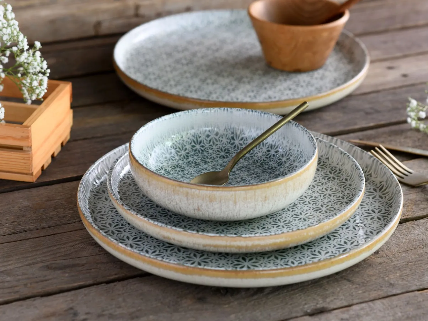 Creatable Geschirrset|Teller|Uno - Tellerset 12-tlg - Offwhite