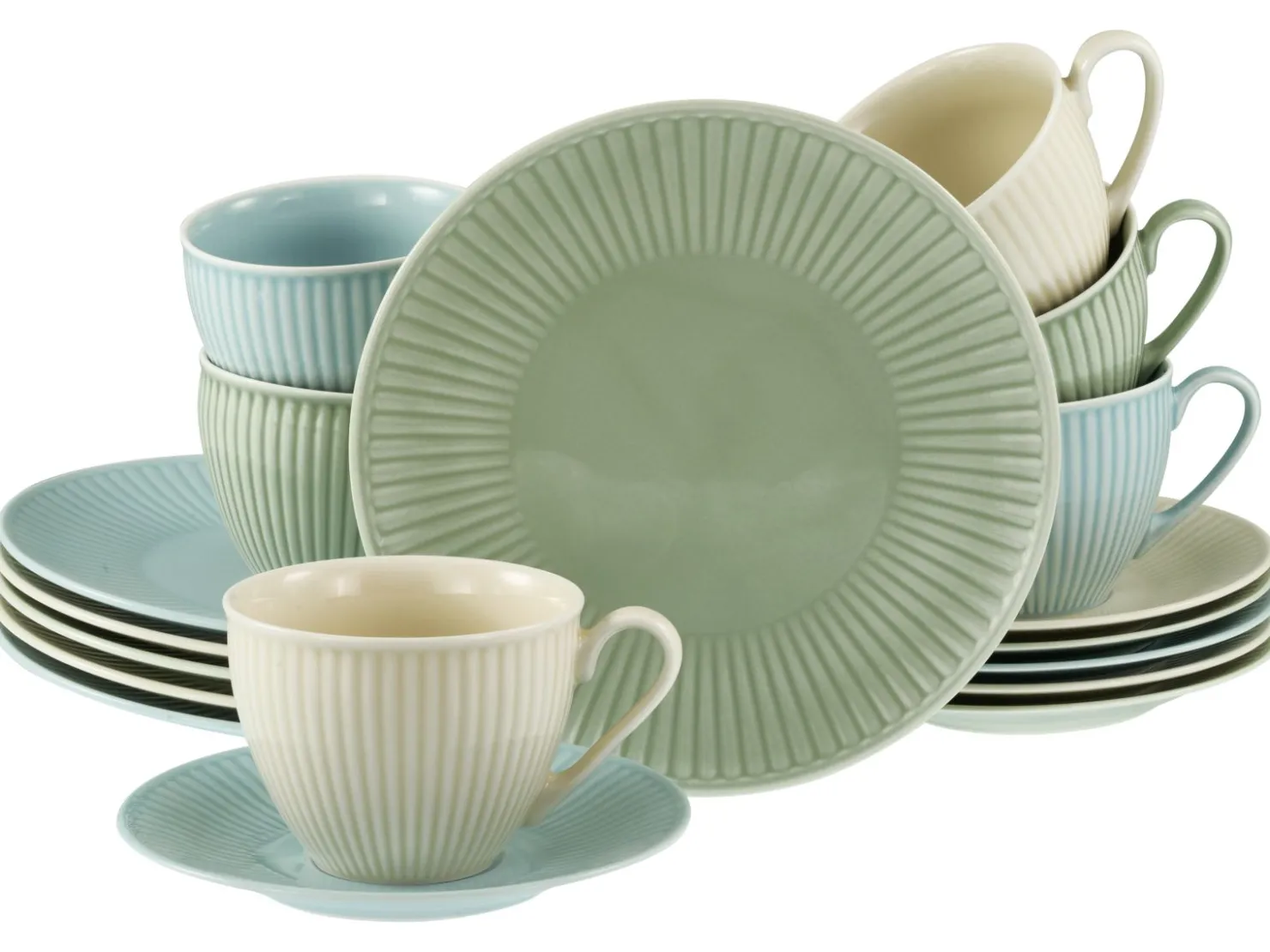Creatable Geschirrset|Valencia - Kaffeeservice 18-tlg - Weiss