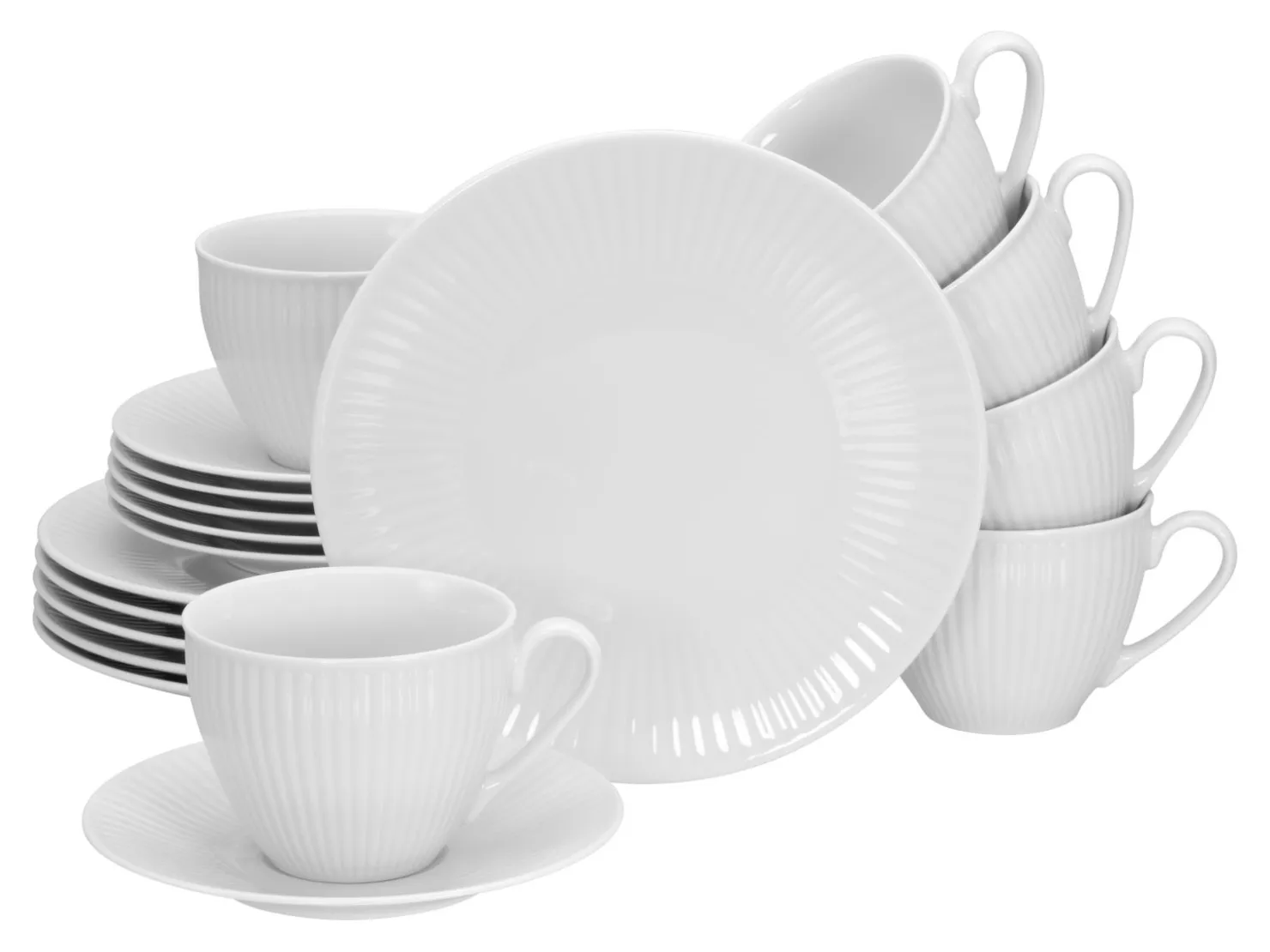 Creatable Geschirrset|Valencia - Kaffeeservice 18-tlg - Weiss