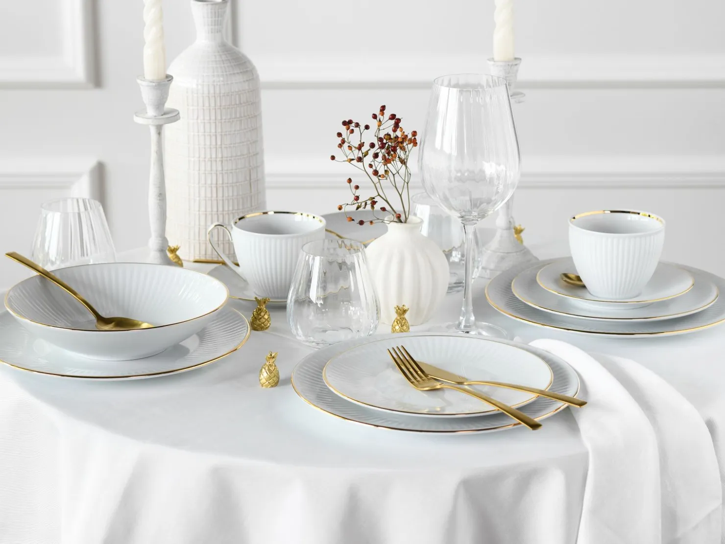 Creatable Geschirrset|Valencia - Kombiservice 30-tlg - Weiss