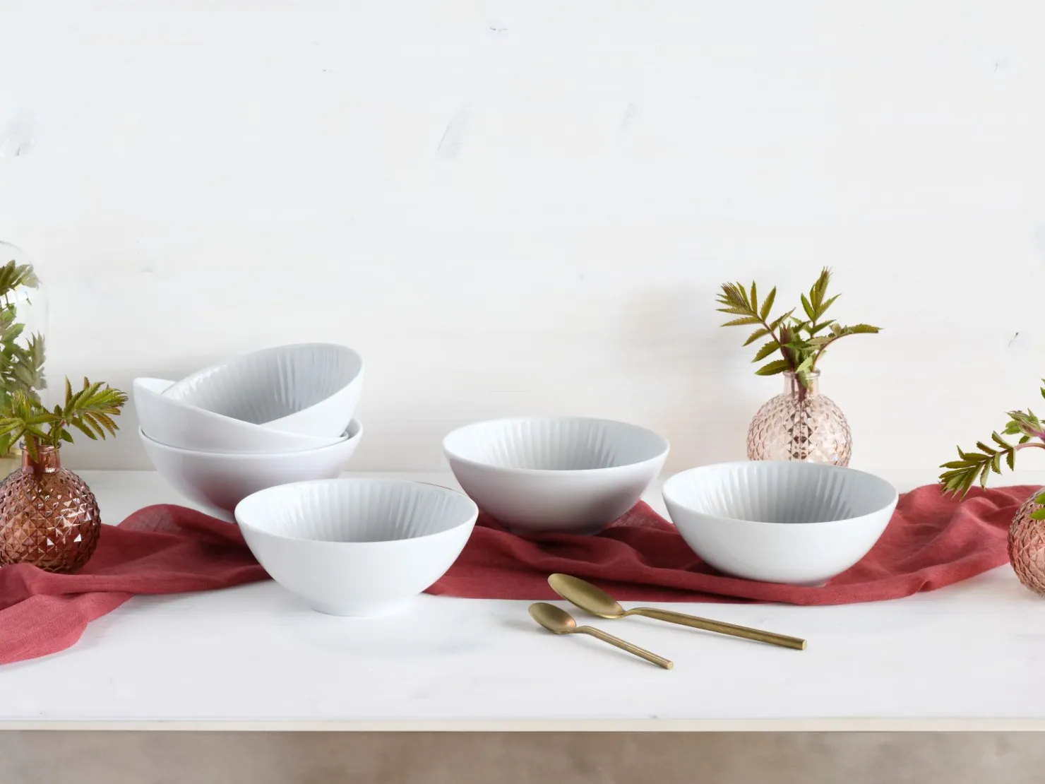 Creatable Bowls & Schüsseln|Geschirrset|Valencia - Mehrzweckschalen 6-tlg, Valencia - Mehrzweckschale 6-tlg - Weiss