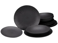 Creatable Geschirrset|Teller|Vesuvio - Tellerset 12-tlg - Schwarz