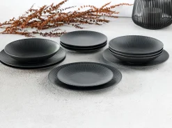 Creatable Geschirrset|Teller|Vesuvio - Tellerset 12-tlg - Schwarz