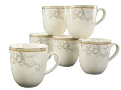 Creatable Becher & Tassen|Geschirrset|Villa Medici - Kaffeebecher 6-tlg - Creme