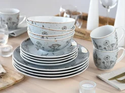 Creatable Geschirrset|Vintage Flowers - Kombiservce 16-tlg - Stein