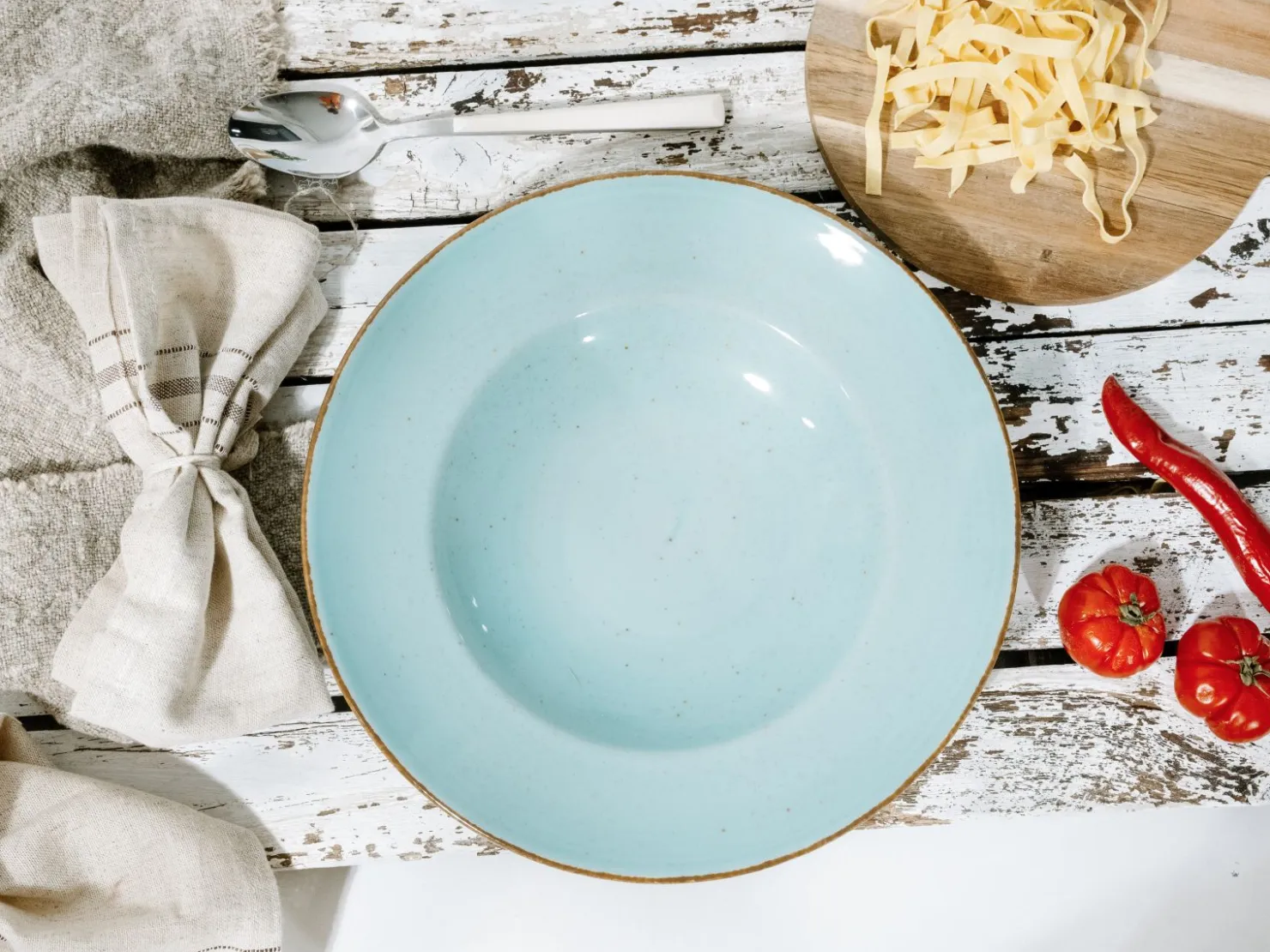 Creatable Pizza & Pasta|Geschirrset|Vintage Nature - Pastateller 4-tlg - Weiss