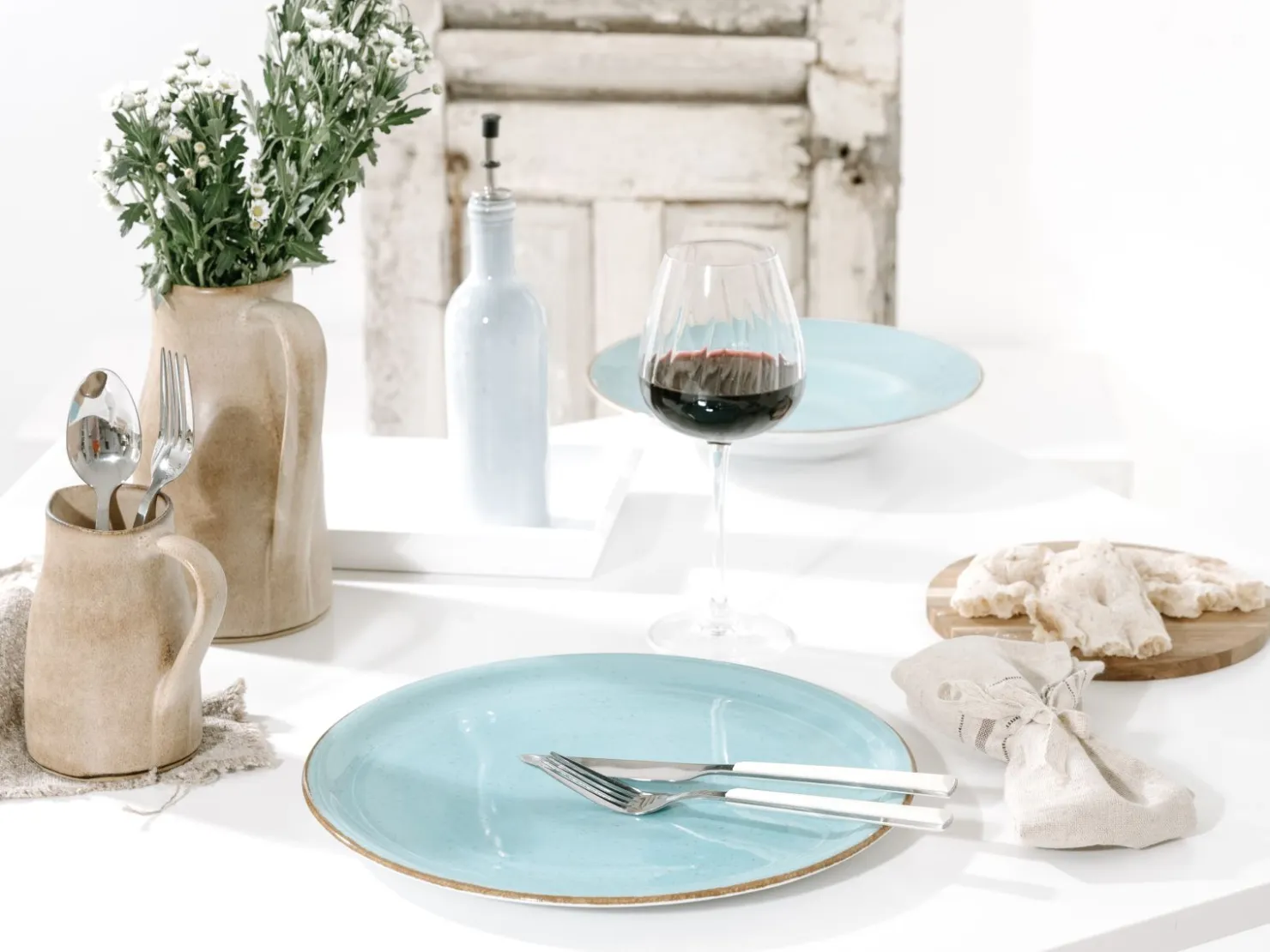 Creatable Pizza & Pasta|Geschirrset|Vintage Nature - Pizzateller 4-tlg - Weiss