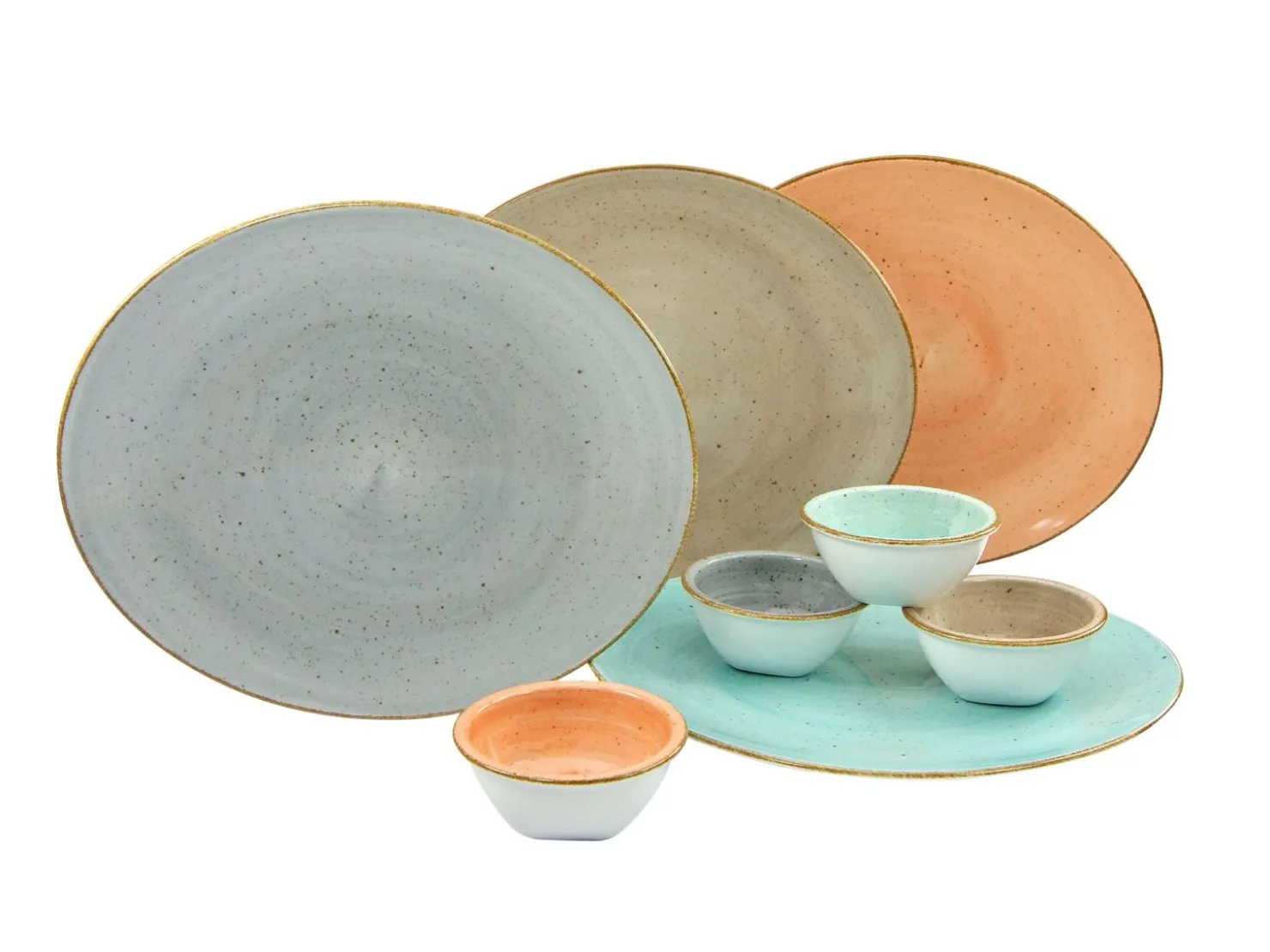 Creatable Geschirrset|Teller|Vintage Nature - Tellerset 4-tlg, Vintage Nature - Steak Set 8-tlg - bunt