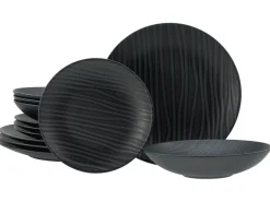 Creatable Geschirrset|Waves - Tafelservice 12-tlg - Schwarz