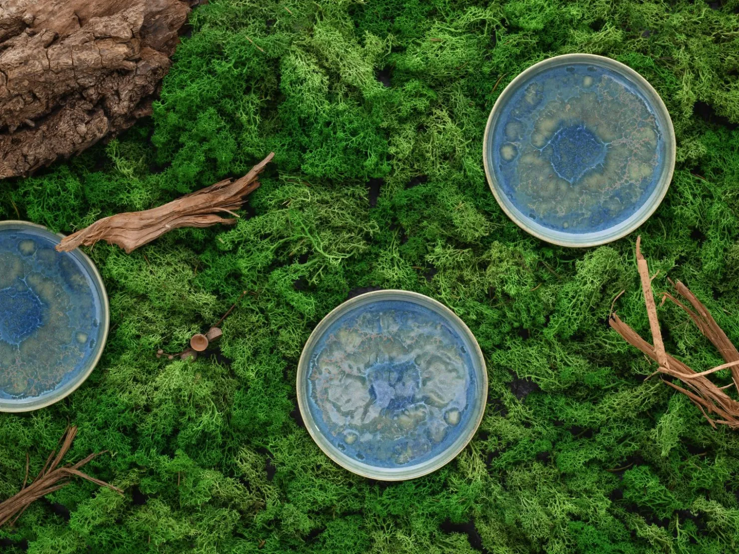 Creatable Geschirrset|Teller|Yuki - Brotteller 4-tlg - Grün-blau
