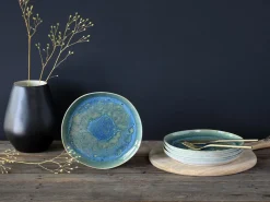 Creatable Geschirrset|Teller|Yuki - Dessertteller 4-tlg - Grün-blau