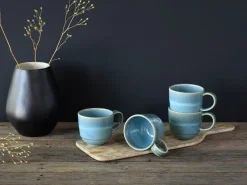 Creatable Becher & Tassen|Geschirrset|Yuki - Kaffeebecher 4-tlg - Grün-blau