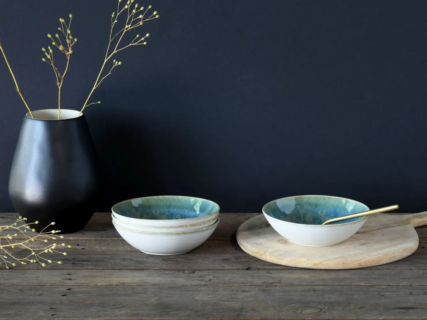 Creatable Bowls & Schüsseln|Geschirrset|Yuki - Mehrzweckschale 4-tlg - Grün-blau