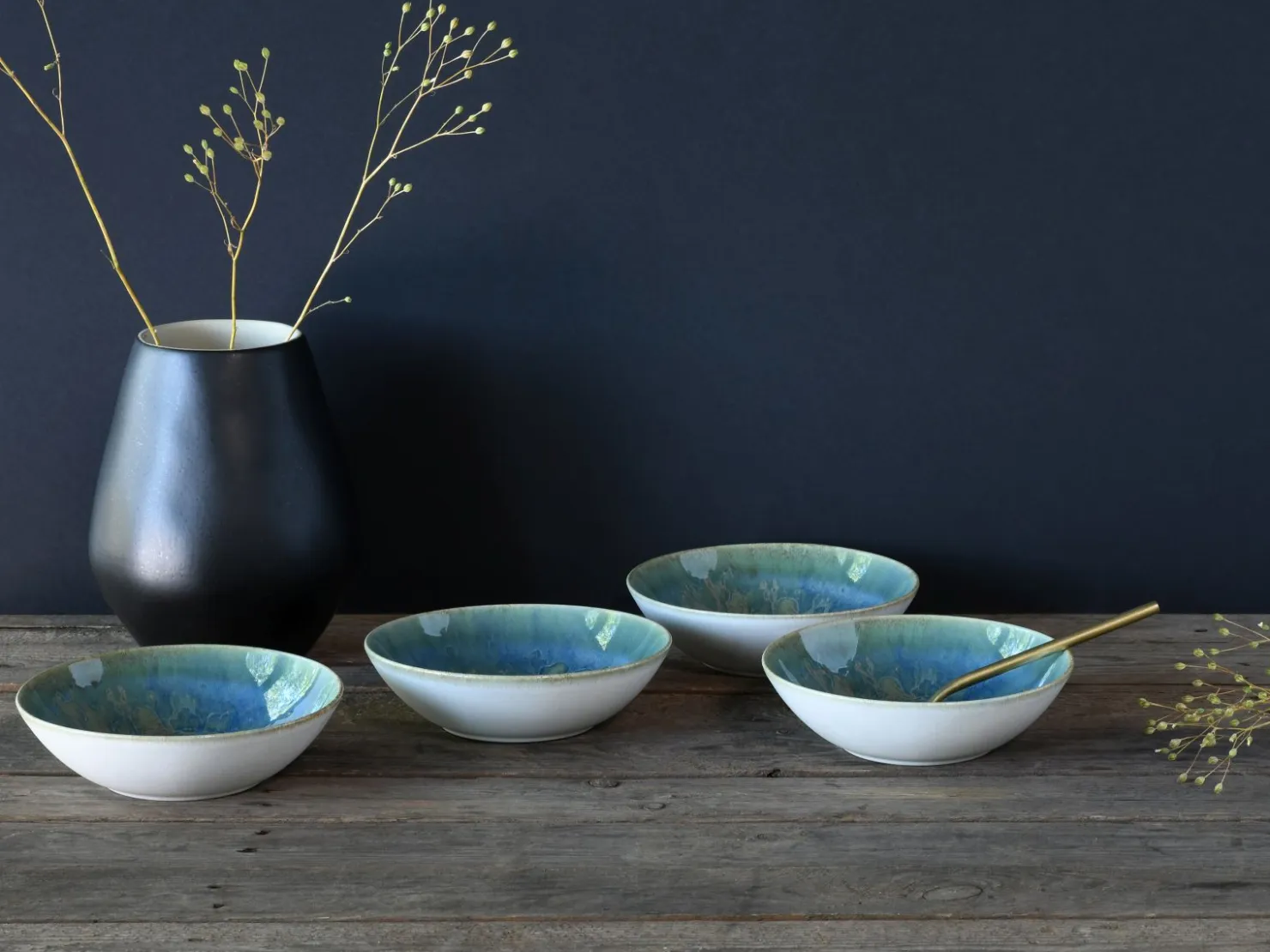 Creatable Bowls & Schüsseln|Geschirrset|Yuki - Mehrzweckschale 4-tlg - Grün-blau