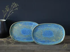 Creatable Platten|Geschirrset|Yuki - Servierplatte 2-tlg - Grün-blau