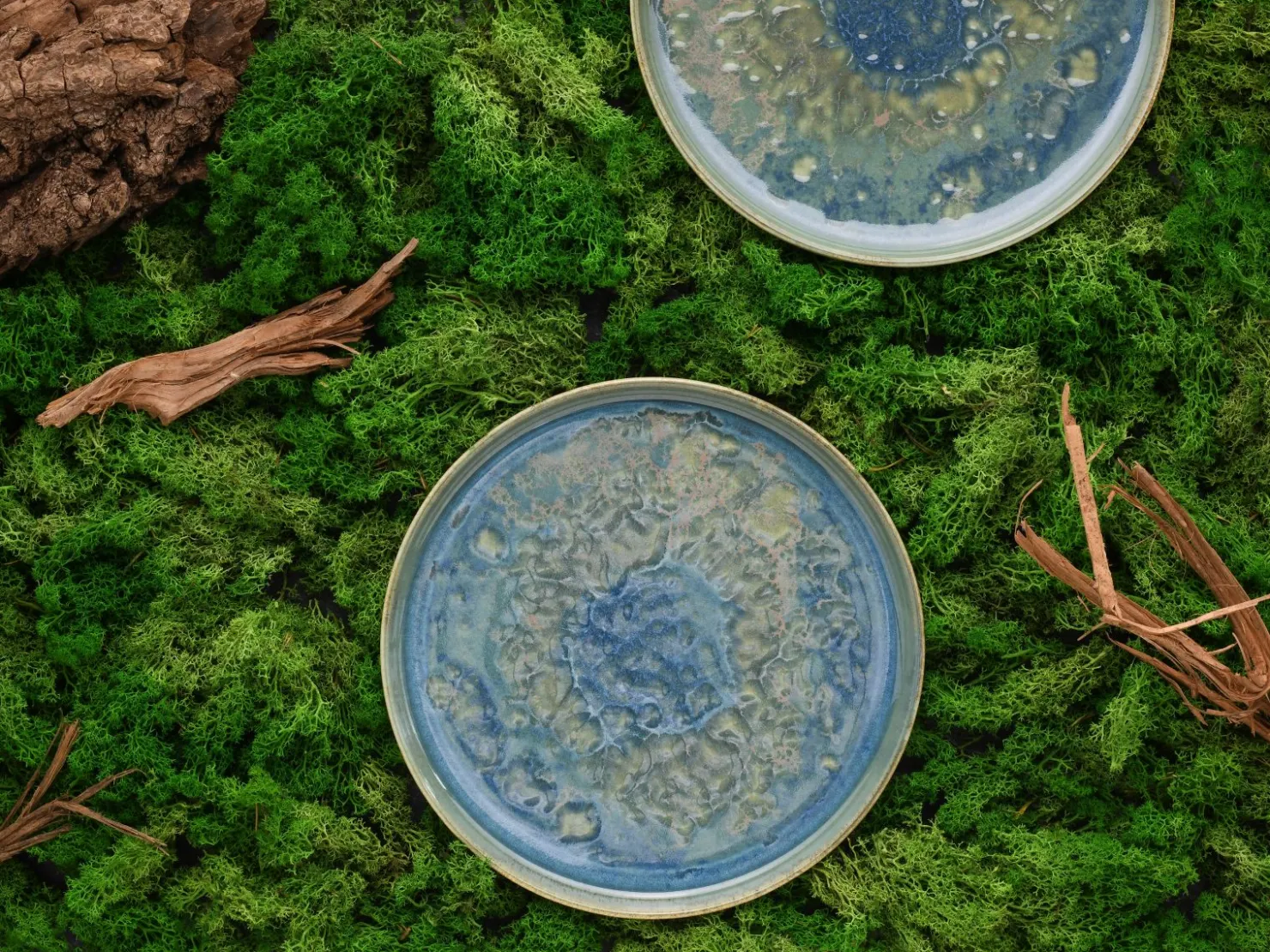 Creatable Geschirrset|Teller|Yuki - Tellerset 12-tlg - Grün-blau